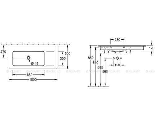 Раковина Villeroy & Boch Venticello 100 4134L301