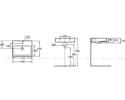 Раковина встраиваемые сверху Jacob Delafon Vasque Sully 50 EVT112-00
