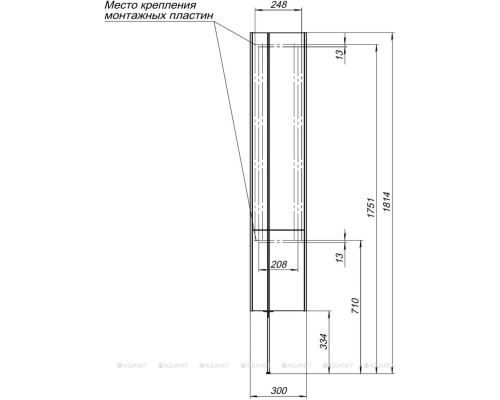 Шкаф-пенал Allen Brau Reality 30 1.32002.CGM L олива матовый