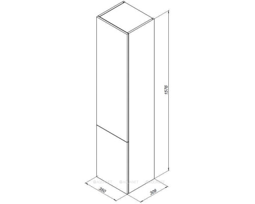 Шкаф-пенал Aquanet Алвита 35 L серый антрацит