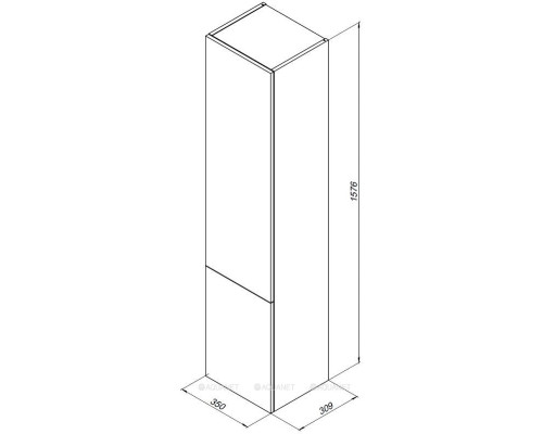 Шкаф-пенал Aquanet Алвита 35 серый антрацит