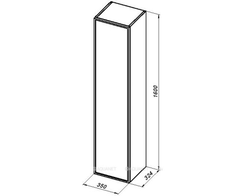 Шкаф-пенал Aquanet Арт 35 мисти грин