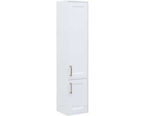 Шкаф-пенал Aquanet Бостон new R 35 белый сатин (ручки золото)