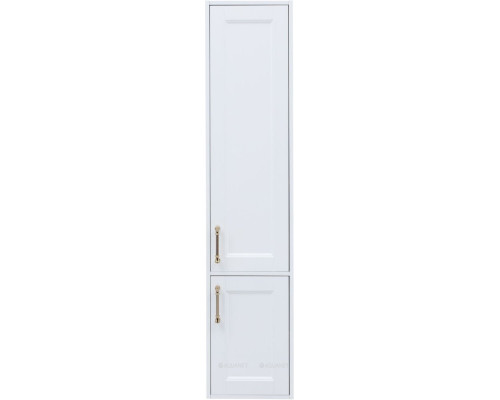 Шкаф-пенал Aquanet Бостон new R 35 белый сатин (ручки золото)