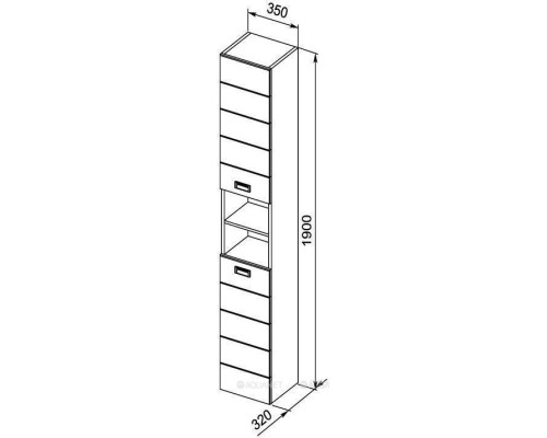 Шкаф-пенал Aquanet Доминика 35 белый