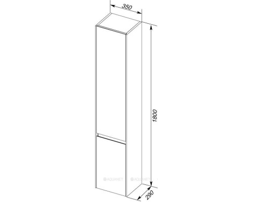 Шкаф-пенал Aquanet Гласс 35 L белый