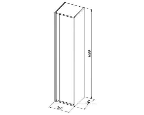 Шкаф-пенал Aquanet Lino 35 Дуб Веллингтон