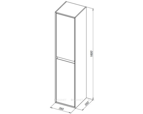 Шкаф-пенал Aquanet Милан 35 дуб светлый