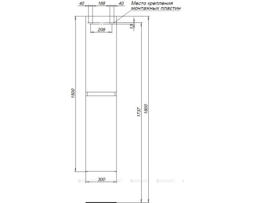 Шкаф-пенал Aquanet Нота New 30 дуб холден