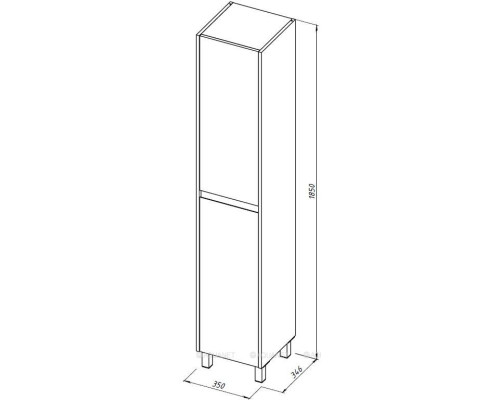 Шкаф-пенал Aquanet Nova Lite 2.0 35 бежевый