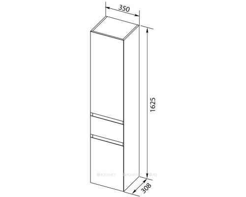 Шкаф-пенал Aquanet Нью-Йорк 35 L орех