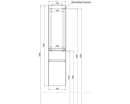 Шкаф-пенал Aquanet Нью-Йорк 35 орех