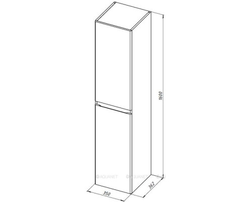 Шкаф-пенал Aquanet Слим 35 белый сатин