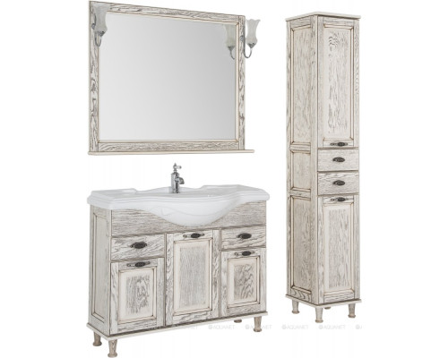 Шкаф-пенал Aquanet Тесса ДЕКАПЕ 35 жасмин/сандал