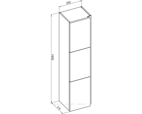 Шкаф-пенал De Aqua Ариетта New 35 белый матовый