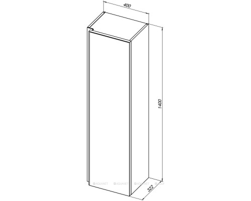 Шкаф-пенал De Aqua Ариетта New 40 R с зеркалом белый матовый