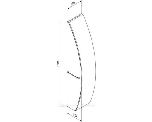 Шкаф-пенал De Aqua Эскалада RS1 R белый