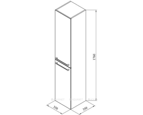 Шкаф-пенал De Aqua Тока 1БК 35 L белый