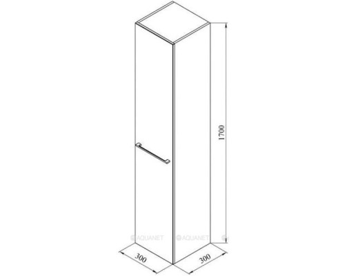 Шкаф-пенал De Aqua Тока 1S 30 R белый