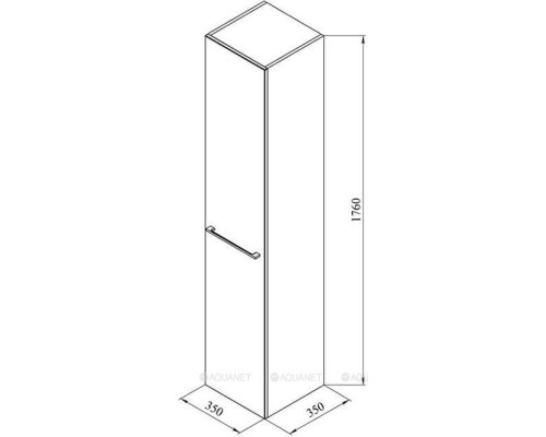 Шкаф-пенал De Aqua Тока 1 35 R белый