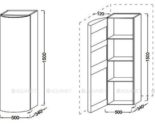 Шкаф-пенал Jacob Delafon Presquile 50 L EB1115G-G1C белый