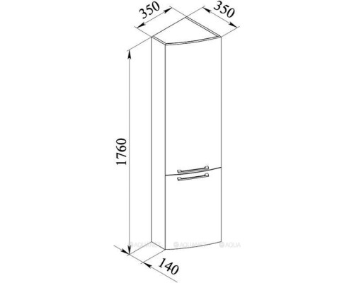 Шкаф-пенал угловой для ванной De Aqua Тока 5 35 L белый
