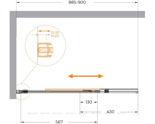 Шторка для ванны Cezares Slider 90 SLIDER-FIX-VF-11-90/150-C-Cr хром