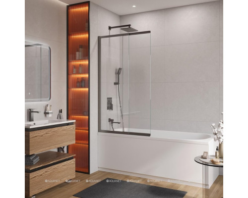 Шторка для ванны Cezares Slider 90 SLIDER-FIX-VF-11-90/150-C-GM оружейная сталь