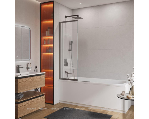 Шторка для ванны Cezares Slider 90 SLIDER-FIX-VF-11-90/150-C-GM оружейная сталь