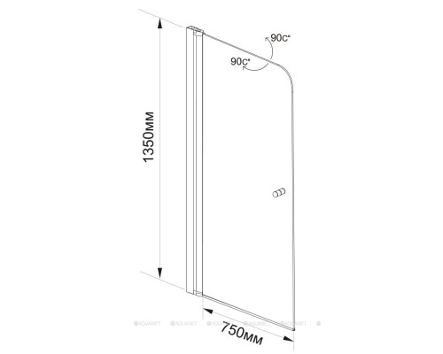 Шторка на ванну Aquanet Alfa 1 NF6211, прозрачное стекло