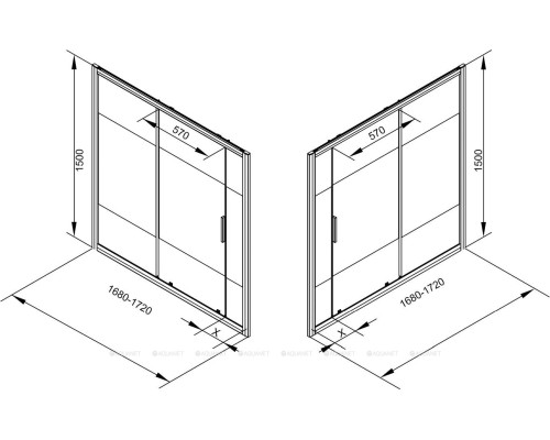 Шторка на ванну Aquanet Practic AE10-B-170H150U-CP, прозрачное стекло