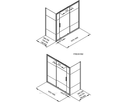 Шторка на ванну Aquanet Practic AE10-B-170H150U-CP, прозрачное стекло