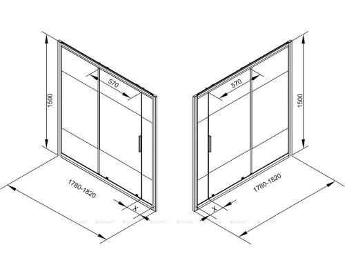 Шторка на ванну Aquanet Practic AE10-B-180H150U-CP, прозрачное стекло