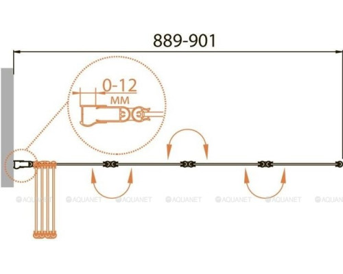 Шторка на ванну Cezares Relax V-4-90/140-C-Bi