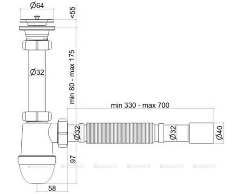 Сифон для раковины Ани Пласт BM1015