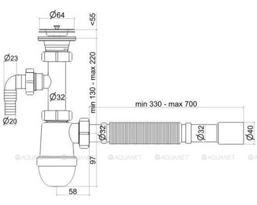 Сифон для раковины Ани Пласт BM1315