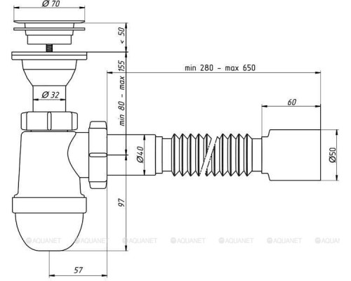 Сифон для раковины Ани Пласт "Варяг" C5510