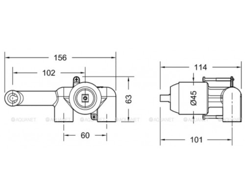 Скрытая монтажная часть для смесителя Bravat D968K-ENG