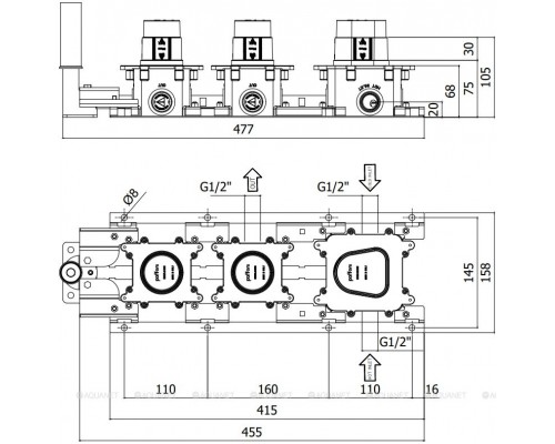 Скрытая монтажная часть для смесителя Paffoni Modular Box MDBOX000