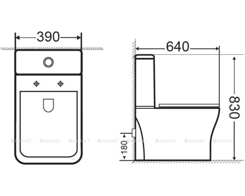 Сливной бачок Aquanet Cube 2-C-1 CL-12288-1