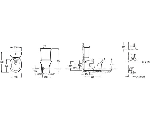Сливной бачок Jacob Delafon Cleo 1889 ETAC212-0