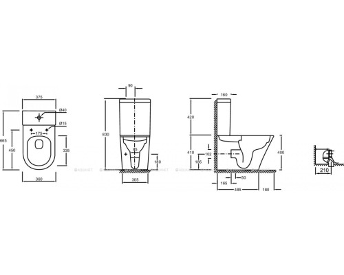 Сливной бачок Jacob Delafon Rodin+ ETAB232-00