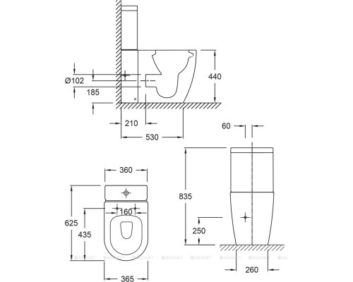 Сливной бачок Jacob Delafon Soprano ETAK212-0