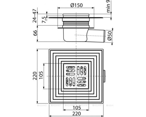 Сливной трап AlcaPlast APV26C