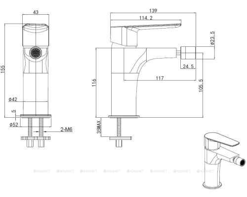 Смеситель для биде Allen Brau Eclipse 2.0 5.E1A10-31 черный матовый