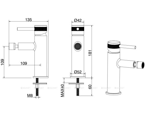 Смеситель для биде Allen Brau Priority 5.31004-31 (с донным клапаном) черный матовый