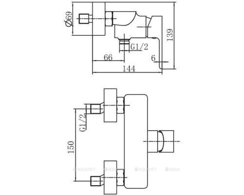 Смеситель для душа Aquanet Arctic AF520-30СW
