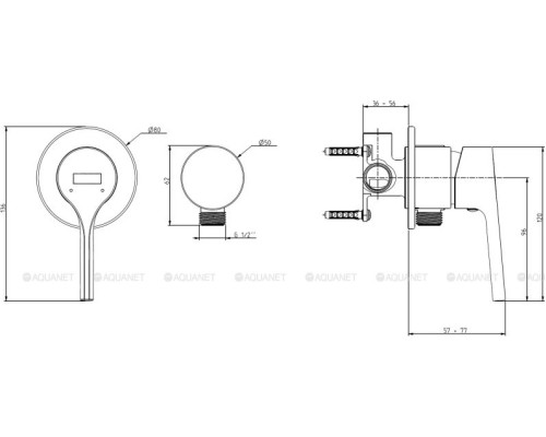 Смеситель для душа Jacob Delafon Elate E25754-CP с внутренней частью