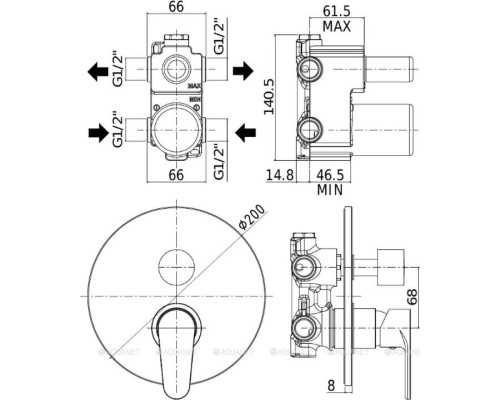 Смеситель для душа Paffoni Green GR018CR (с внутренней частью)