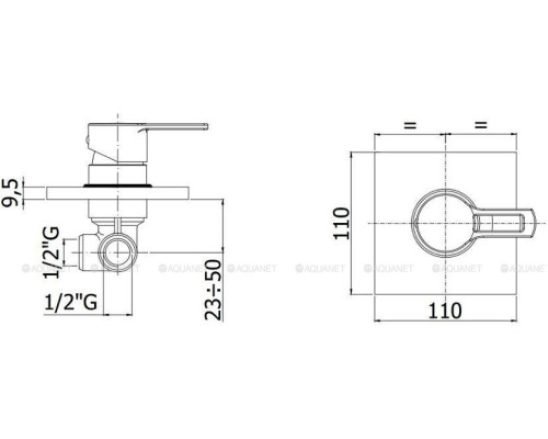 Смеситель для душа Paffoni Ringo RIN010NO/M (с внутренней частью)